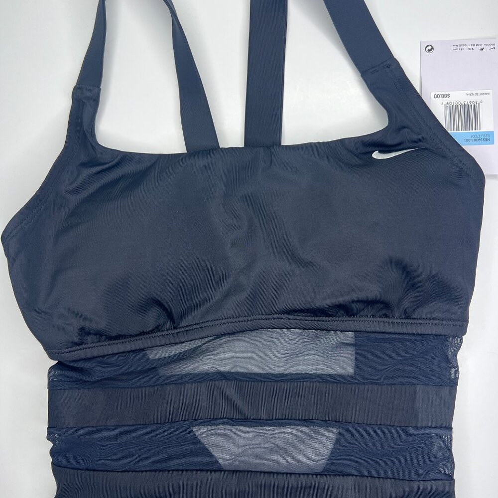 Nike Women's Standard Mesh Solid Edge V-Back One Piece Swimsuit Swimwear  Sz M - Picture 13 of 13
